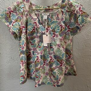 Haute Hippie Loose Fit Boho Floral Print Women's Top